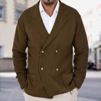 Siegmund – Elegante Strickjacke mit Doppelreiher-Knöpfen