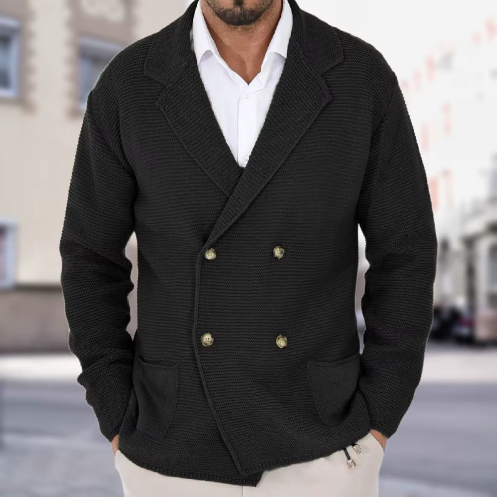 Siegmund – Elegante Strickjacke mit Doppelreiher-Knöpfen