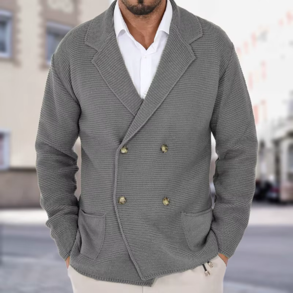 Siegmund – Elegante Strickjacke mit Doppelreiher-Knöpfen