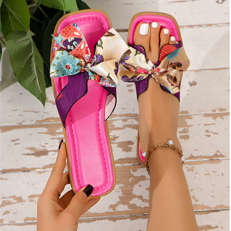 Adele – Modische Sommer Sandalen mit Schleife und Quadratzehen für Damen