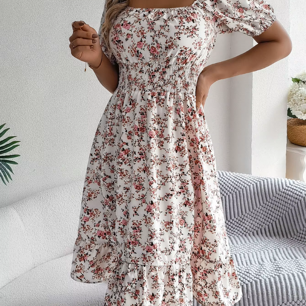 Gretel – Romantisches Blumenkleid mit Puffärmeln