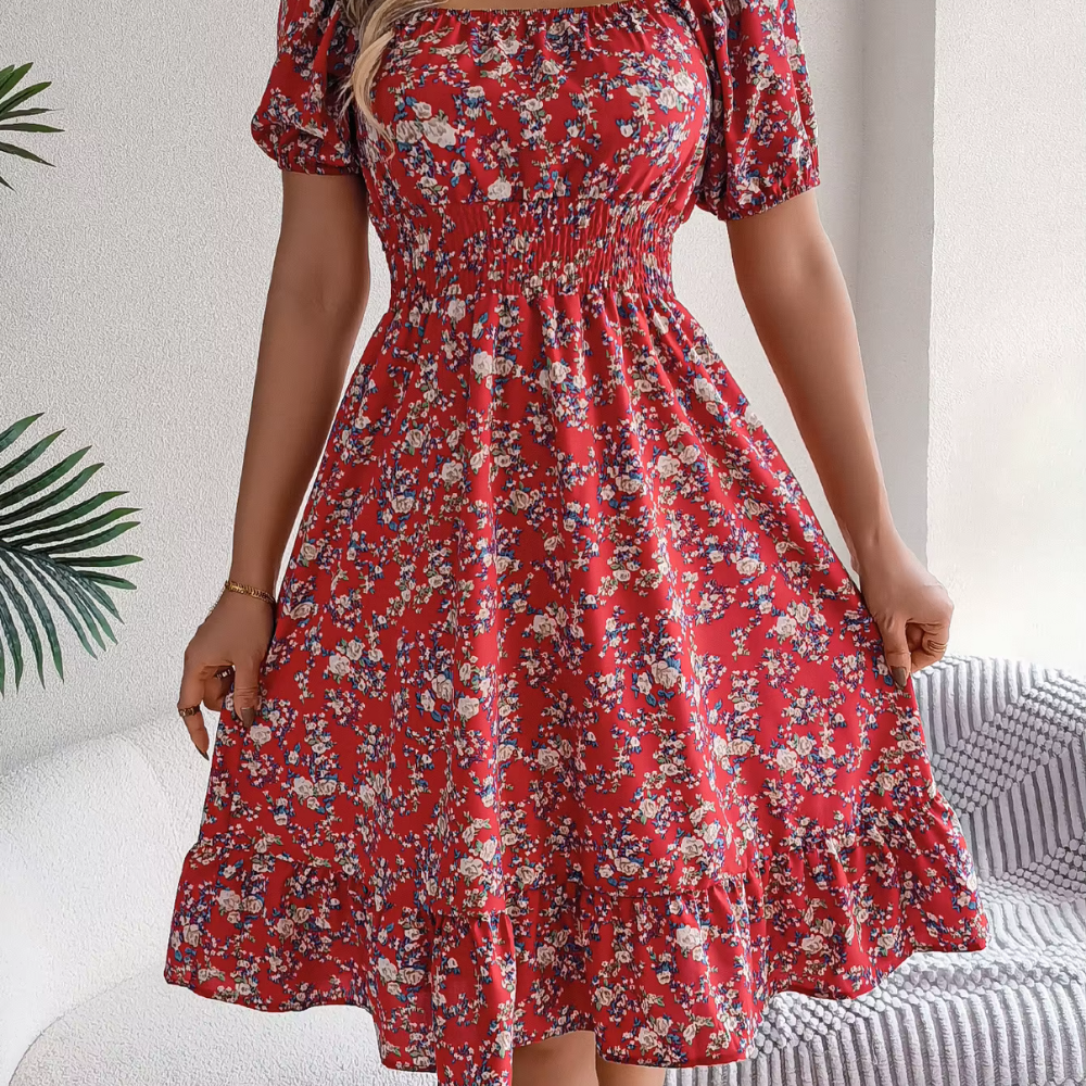 Gretel – Romantisches Blumenkleid mit Puffärmeln