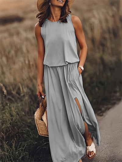 Edna - Damen Schwarzes Modal Boho Maxikleid Farben
