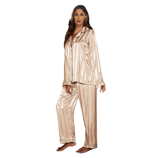 Damen Satin Pyjama Set – Komfort Nachtwäsche mit klassischem Schnitt, ideal für entspanntes Zuhause