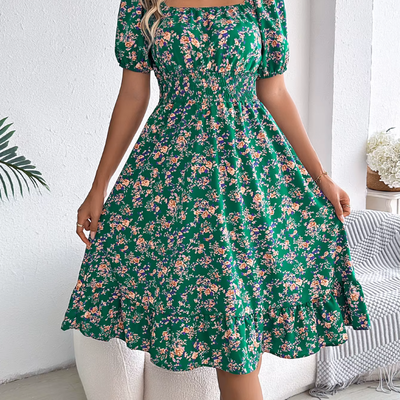 Gretel – Romantisches Blumenkleid mit Puffärmeln
