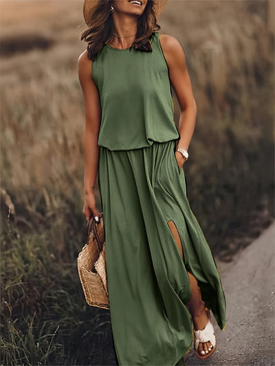Edna - Damen Schwarzes Modal Boho Maxikleid Farben