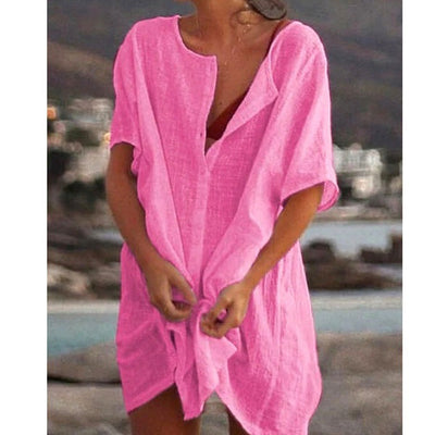 Damen Strand Tunika Lockerer Sommer Kaftan Freizeit Überwurf