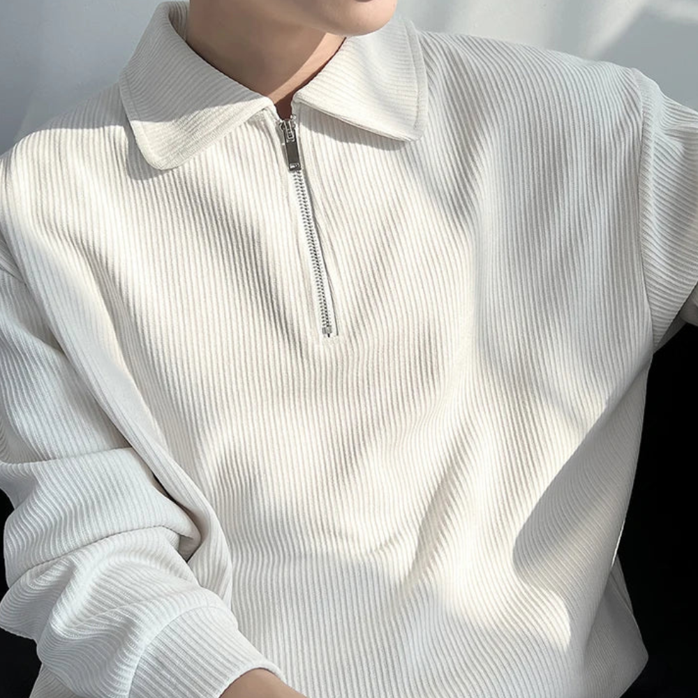 Claudio – Moderner Herrenpullover mit Reißverschlusskragen