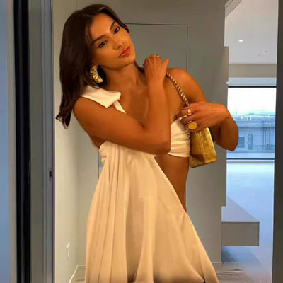 Harriet – Schickes Partykleid mit schrägem Schulterdesign