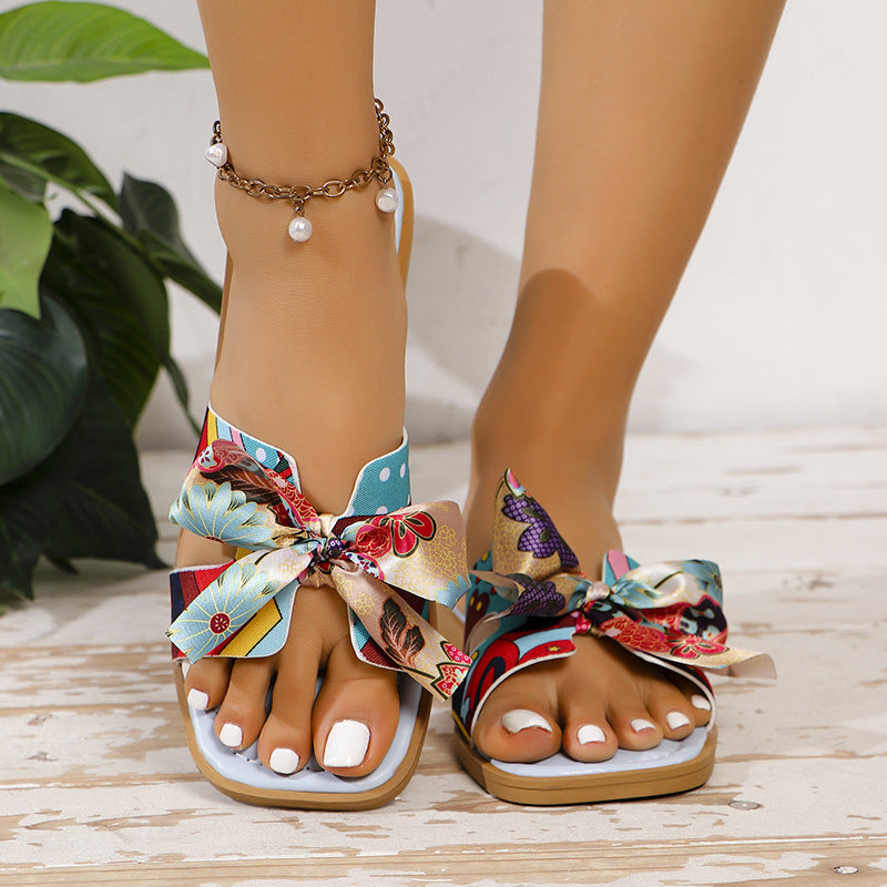 Adele – Modische Sommer Sandalen mit Schleife und Quadratzehen für Damen