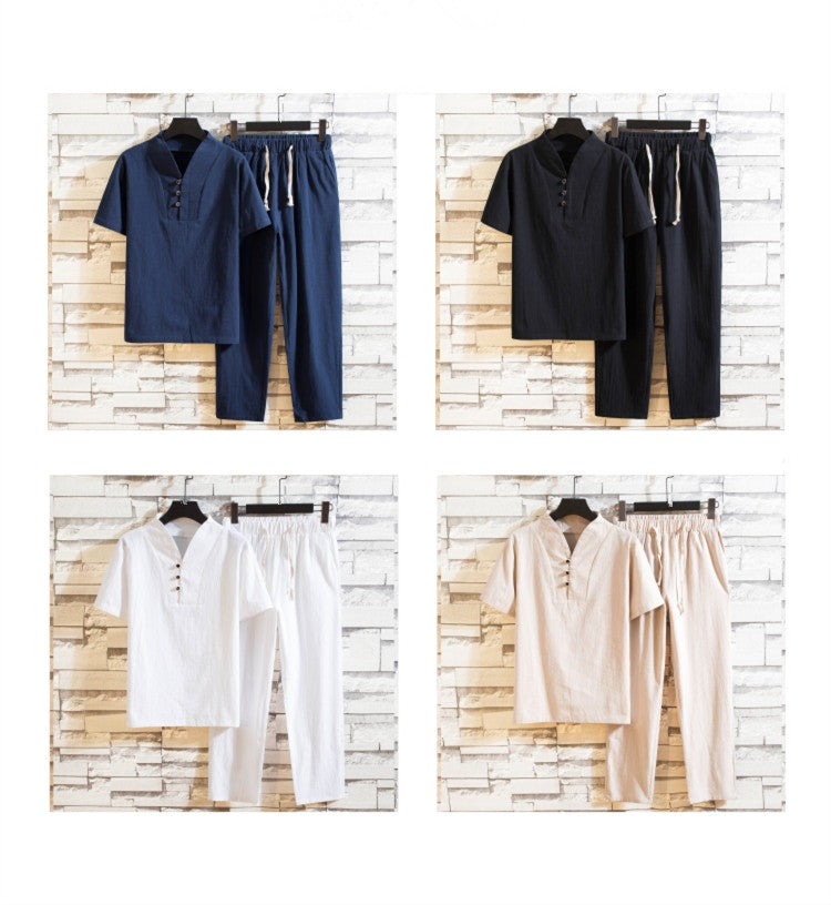 Bryan – Sommer Leinenanzug aus Baumwolle mit kurzen Ärmeln