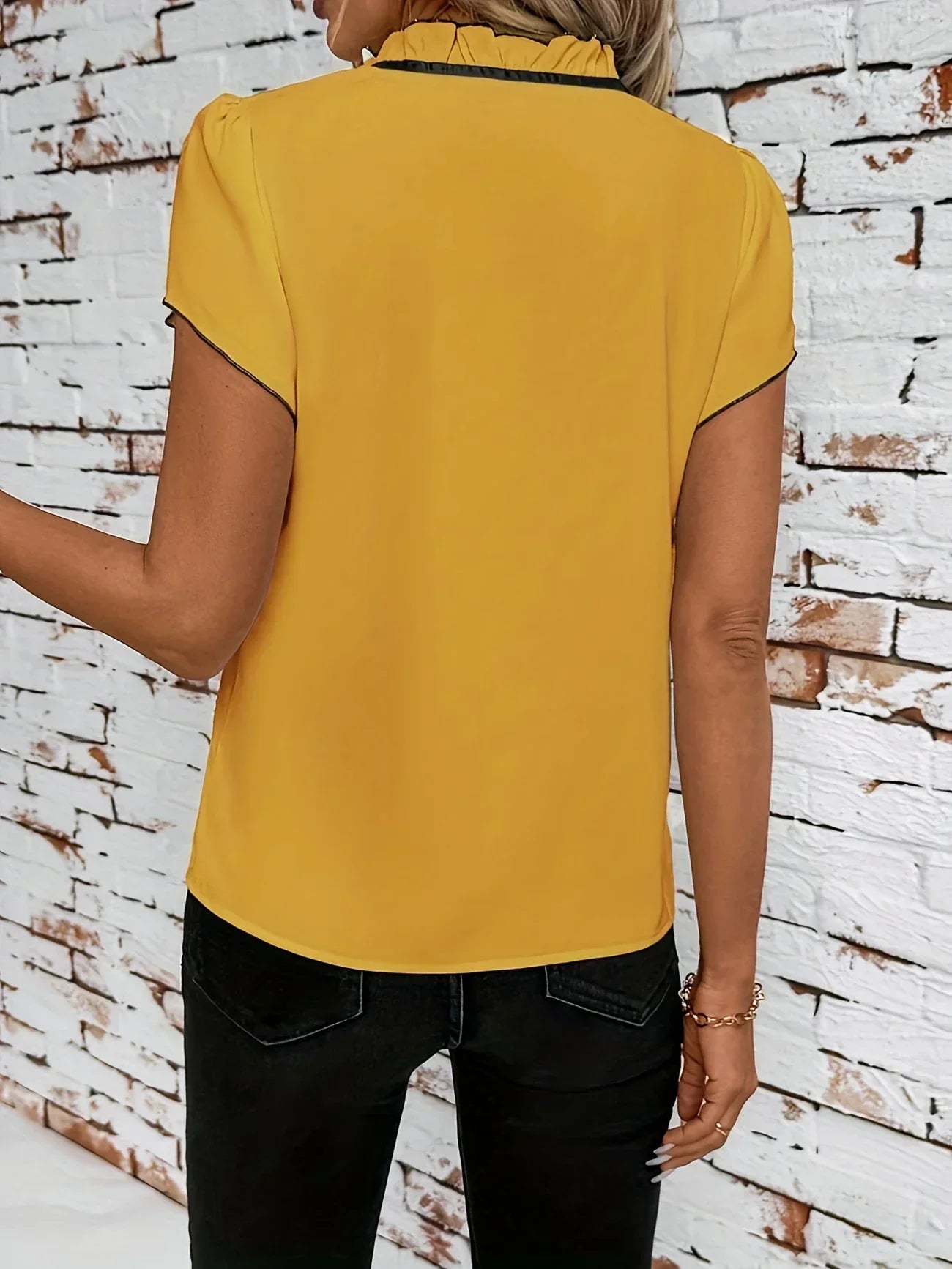 Bethany - Farbe Blockieren Kurz Ärmel Hemd