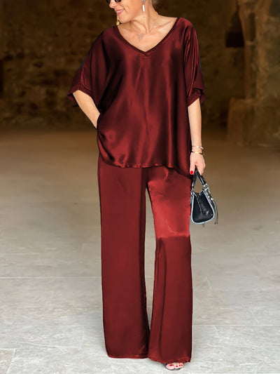 Ashlee - Elegantes Zweiteiliges Satz Mit Kurzen Ärmeln