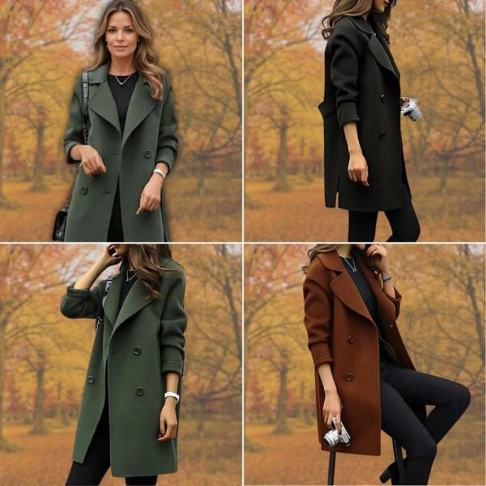 Riley - Eleganter Mantel mit doppelter Knopfleiste für Damen