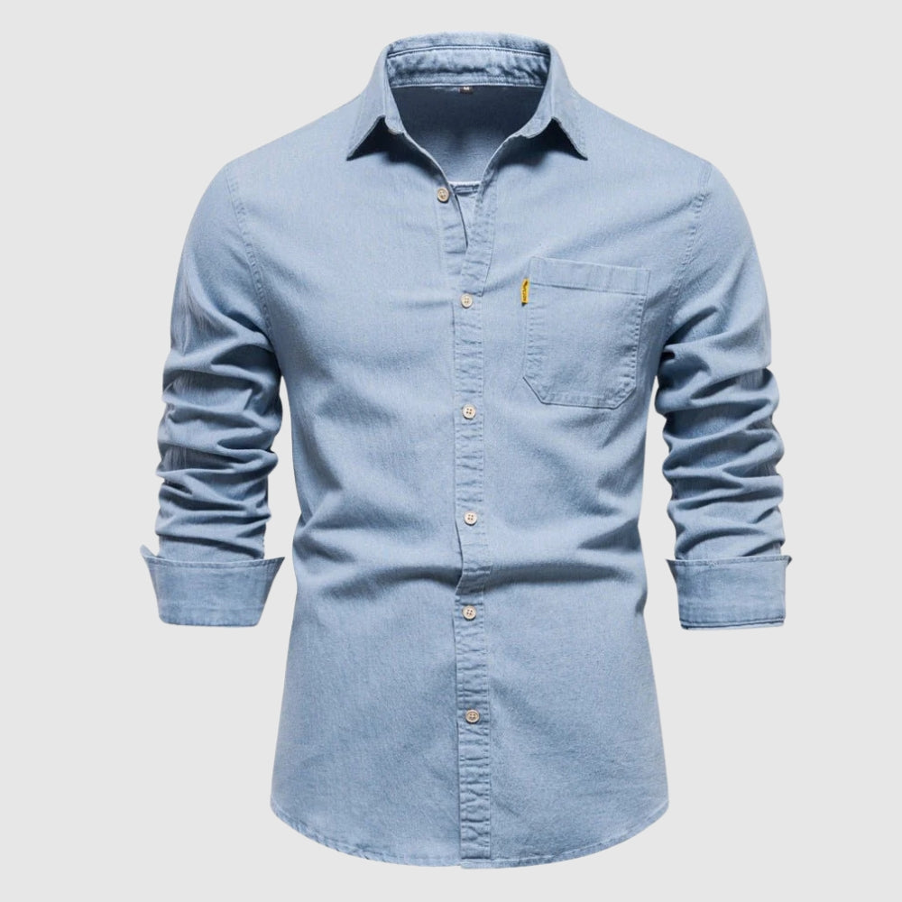 Herren Lässiges Button Down Kragenhemd | Halber Ärmel