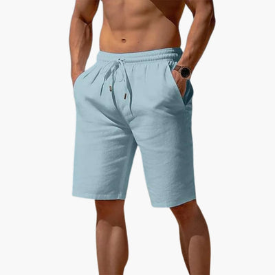 Herren Leinen Shorts mit Kordelzug für den Sommer