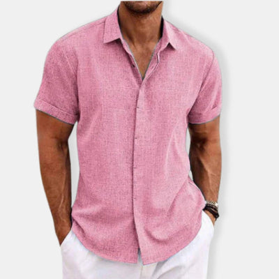 Herren Kurzärmeliges Knopf Daunen Hemd | Lässig