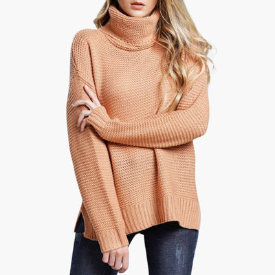 Damen pullover mit Rollkragen und langen Ärmeln