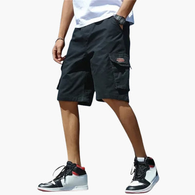 Herren Sommer Cargo Shorts mit Gummibund und Klappentaschen