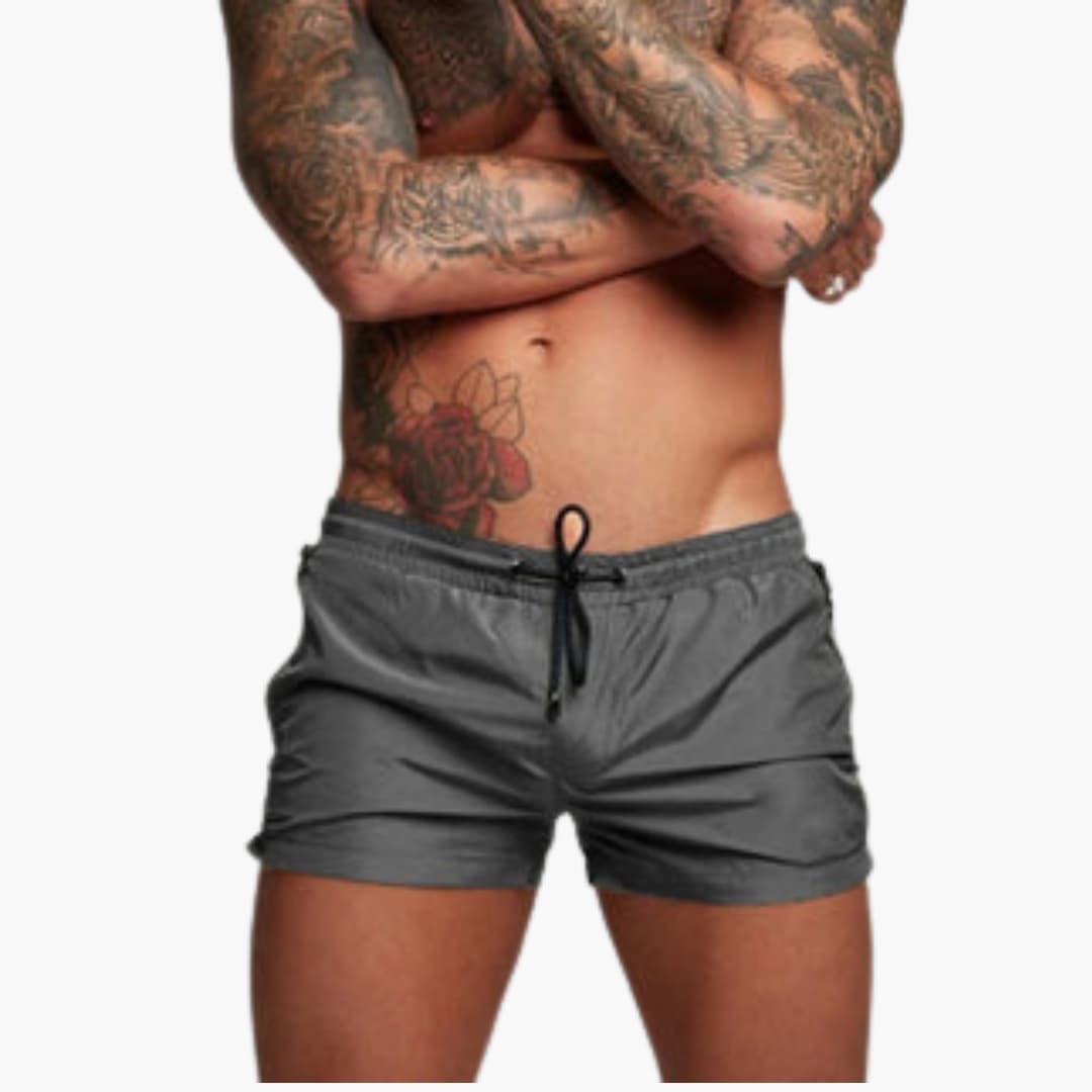 Herren Badeshorts mit Kordelzug und Seitentaschen mit Reißverschluss