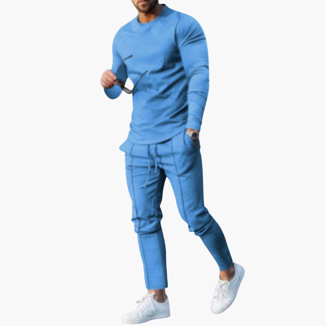 Zweiteiliges Herren-Set für Frühling und Herbst mit Langarmshirt