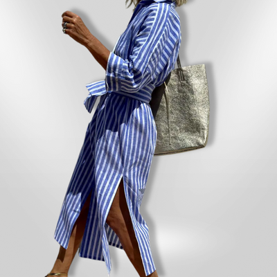 Greta | Gestreiftes Hemdkleid