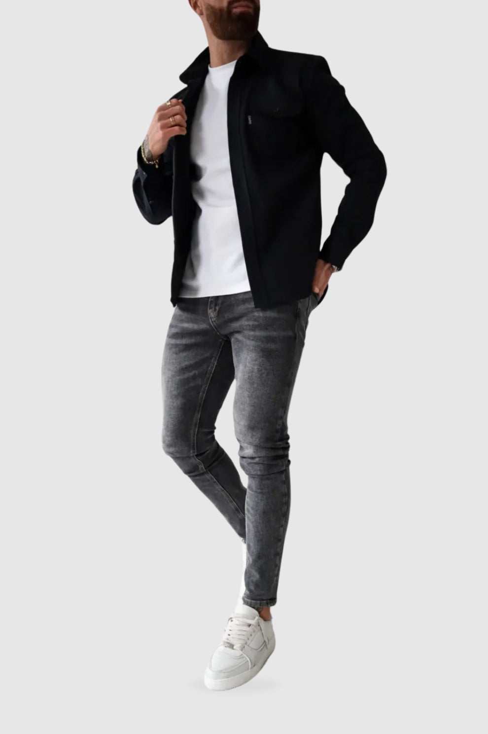 Herren Lässige Utility Button Down-Jacke | Warme