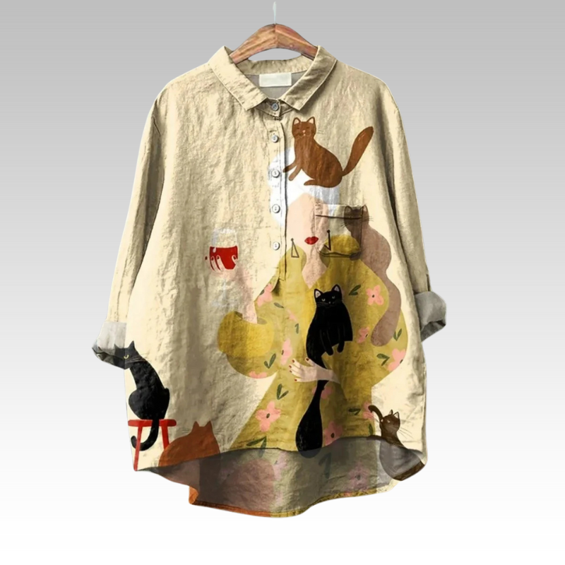 Umeno - Klassische Blusen mit Blumenmuster