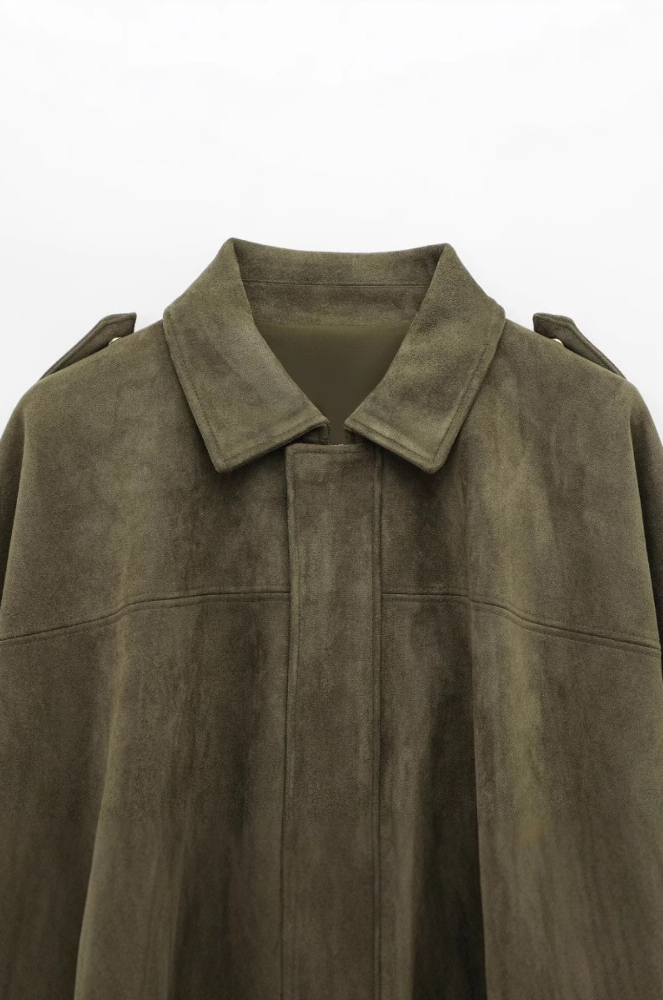 MIRAVO | Wildleder-Pilotenjacke mit Fledermausärmeln – Grün