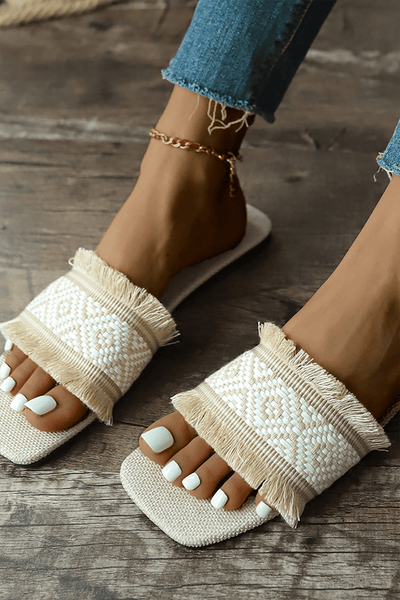 Slides de plage frangés