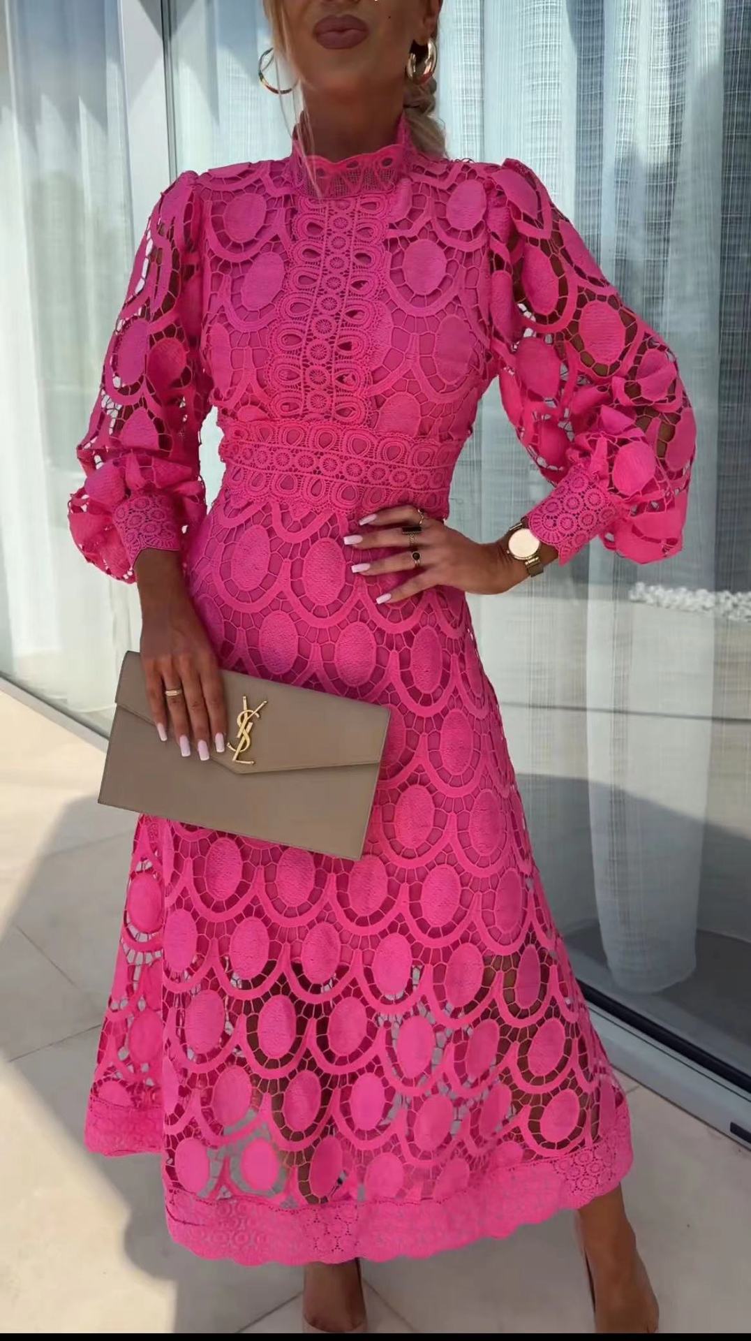 Lydia - Lebhaftes Patchwork Langes Damenkleid