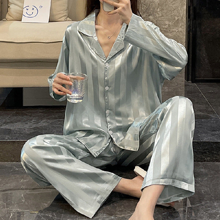 Damen Satin Pyjama Set – Komfort Nachtwäsche mit klassischem Schnitt, ideal für entspanntes Zuhause