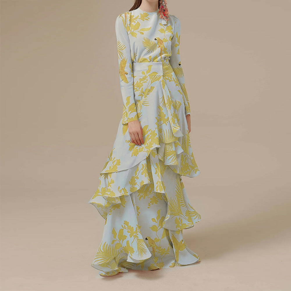 Jennifer – Modisches Bedrucktes Rüschendress für den Urlaub