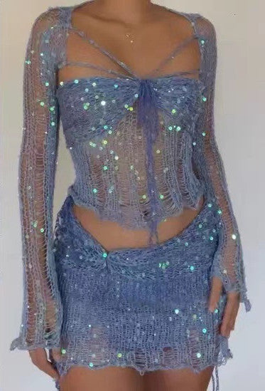 Heidi – Strickpullover Drei-teiliges Set