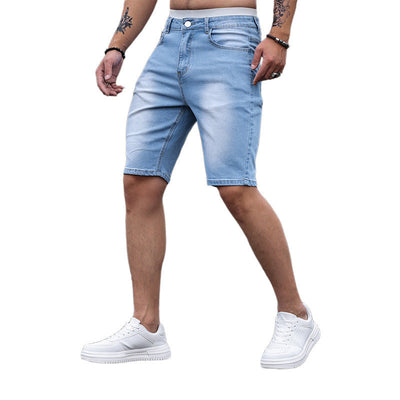 Nathan – Dreifarbige Stretch-Denim-Shorts