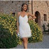 Damen Partykleid im Sling-Stil mit Fransen und Federn – Glamouröses Abendkleid für festliche Anlässe