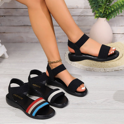 Katie – Modische Farbblock Elastische Sandalen für Damen