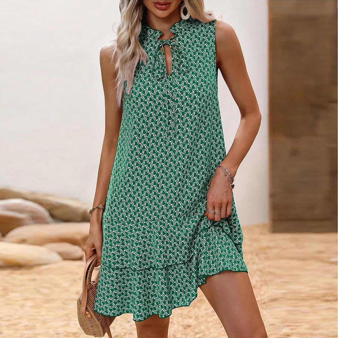 Lenora – Lässiges Minikleid Mit Bohemian Drucken Und Rüschen