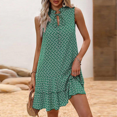 Lenora – Lässiges Minikleid Mit Bohemian Drucken Und Rüschen