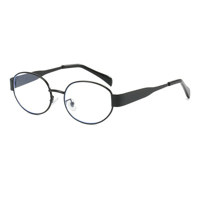 Sara – Metallische Retro-Ovalrahmen-Sonnenbrille