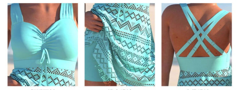 Damen Badeanzug mit Rock – Eleganter Einteiler für Strand und Pool