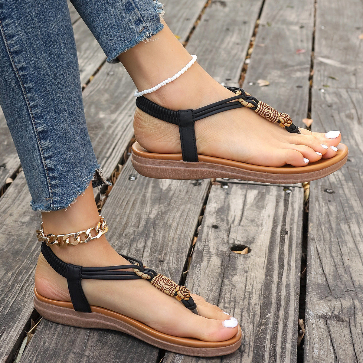 Robyn – Flache Damen Sandalen im Sommer-Roman-Stil