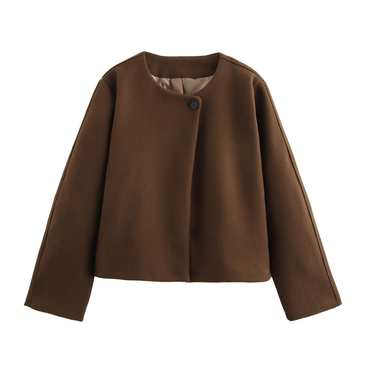 Delilah - Gepolsterter Wollmantel Quadratischer Kragenwärme