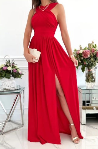 Nicole – Ärmelloses Sommerkleid mit hinten hängendem Nacken