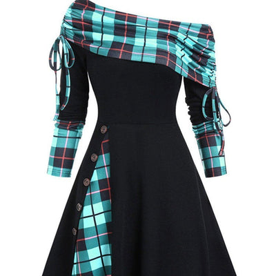 Harriet – Elegantes Ein-Schulter-Kleid mit langen Ärmeln für Damen