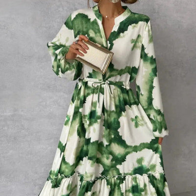 Damen Boho Maxikleid mit V-Ausschnitt – Elegantes Freizeitkleid für Alltag und besondere Anlässe