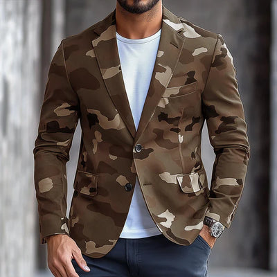 Herren Retro Tarnung Lässig Blazer