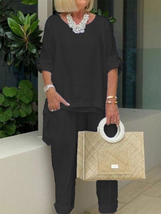 Danni - Rundhalsausschnitt 2-Teiliger Freizeitanzug