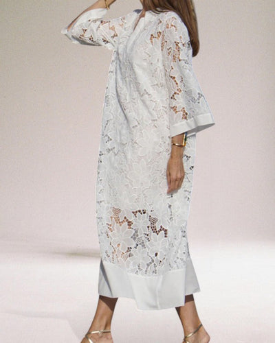 Susanne | Luxuriöses langes Spitzenkleid