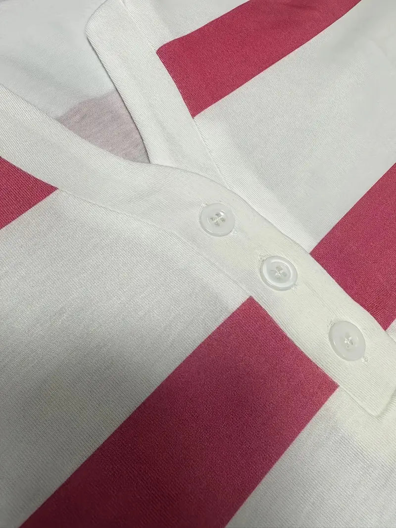 Dakota - Lässiges T Hemd Mit V Ausschnitt Und Streifenprint